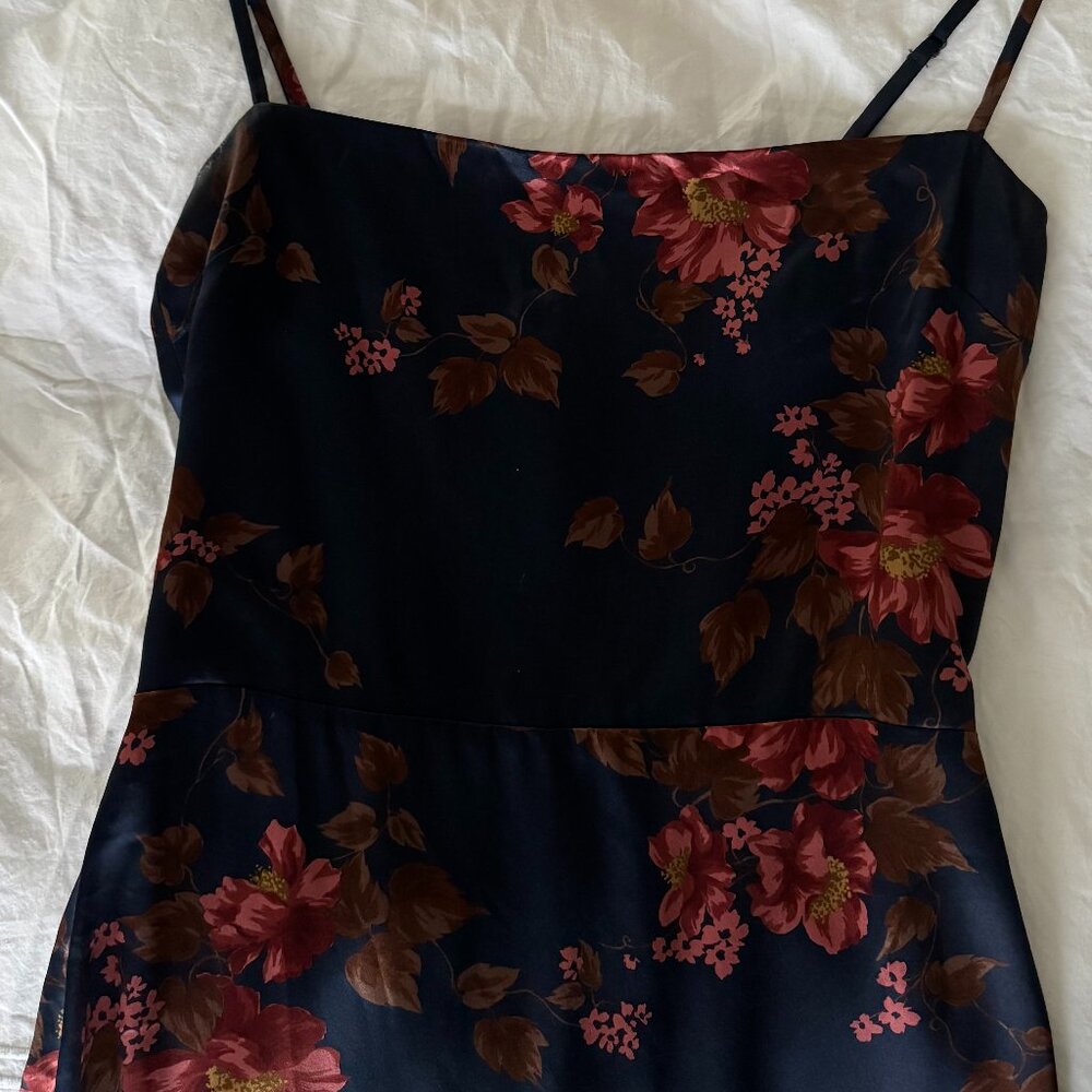 Reformation Frankie Silk Dress Blue - Size 2 - Picture 5 of 8